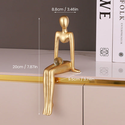 Golden Abstract Sculpture | Artful Home Accent