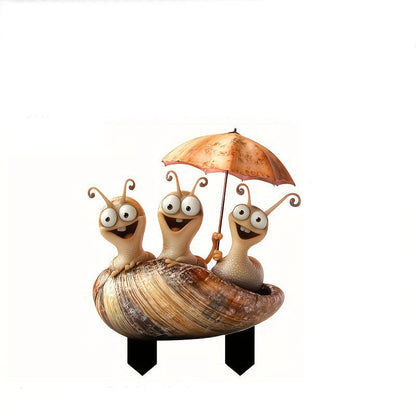 Contemporary 2D Snail Garden Decoration | Cute Outdoor Accent for Patio & Yard