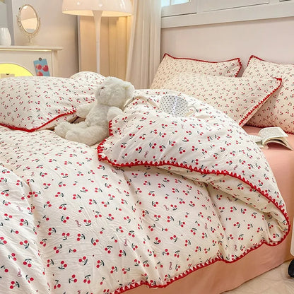 Complete Bedroom Set Featuring Nature-Inspired Bedding Collection
