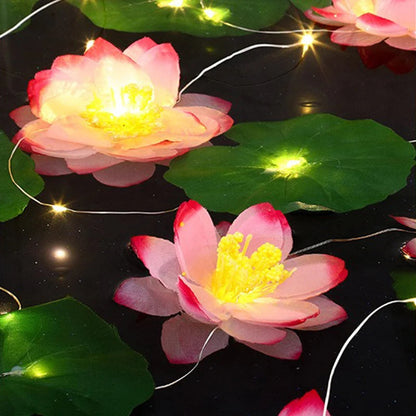 LED Lotus String Lights – Artistic Simulation – Battery & USB Powered – Garden, Pool & Wedding Decor