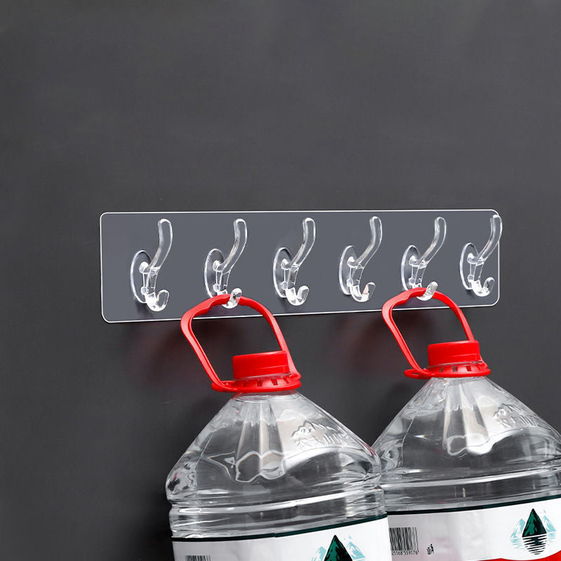 Versatile Adhesive Hooks - No Drill, Transparent Design