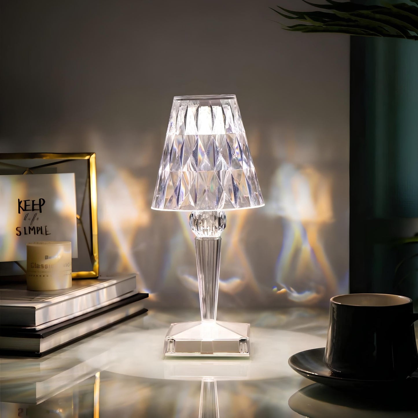 LED Table Lamp with Sparkling Crystal Touch – Elegant Design