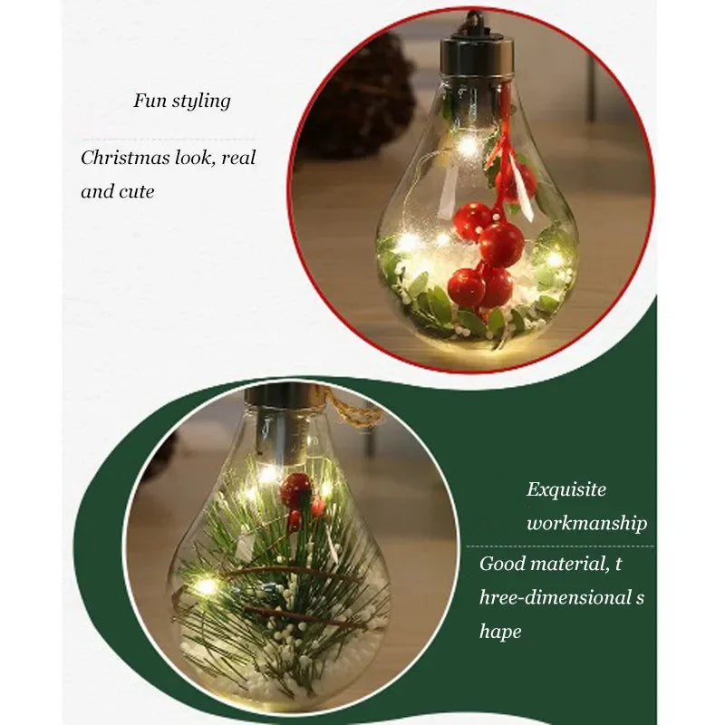 LED Decorative Light with Transparent Leaf Ball Design - Warm White Glow for Christmas, Weddings & Parties