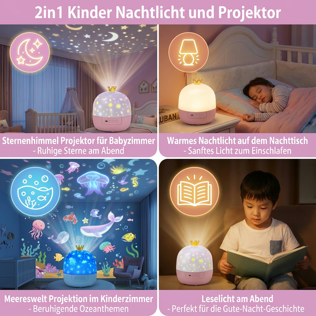 2-in-1 Children's Night Light and Projector