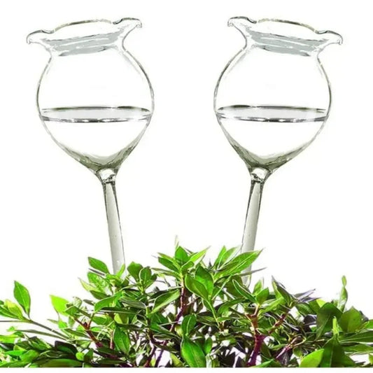 Automatic Self-Watering Plant Globes | Set of 2 Handmade Glass
