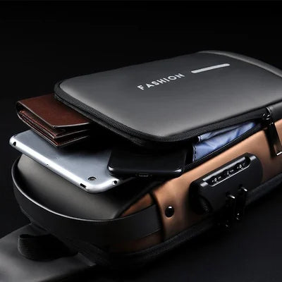 Secure and Stylish Crossbody Bag with Charging Feature