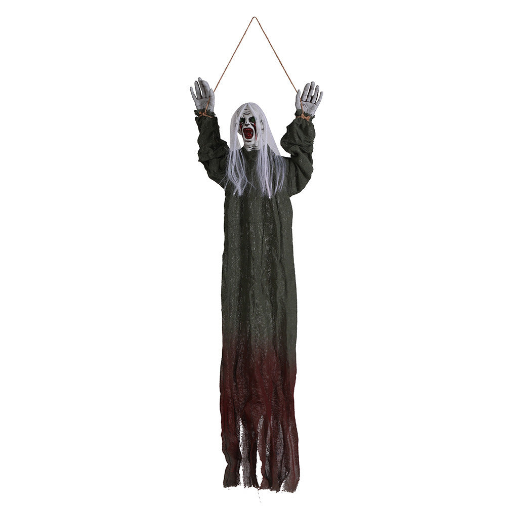 Halloween Ghost Decoration – Creepy Hanging Design with Blood Stains