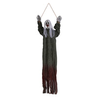 White hair green clothing