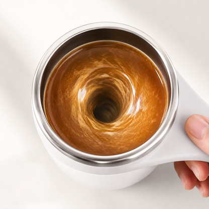 Self-Stirring Mug with Magnetic Base for Coffee and Smoothies