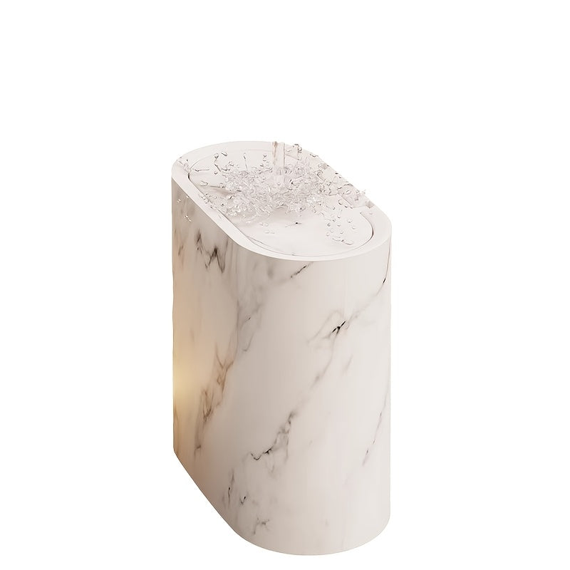 Compact Kitchen Bin with Marble Pattern Lid for Bathroom Waste