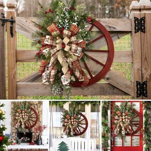Rustic Charm Wheel Wreath for Your Home