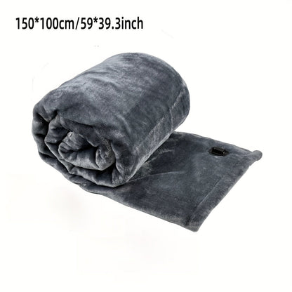 12V Cozy Heated Travel Blanket - Soft Flannel Comfort for Cars & Camping
