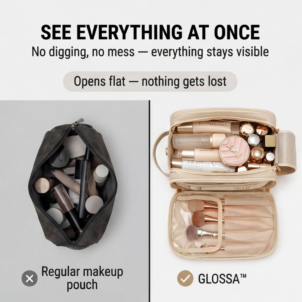 Instant Makeup Organizer with Easy Snap Closure