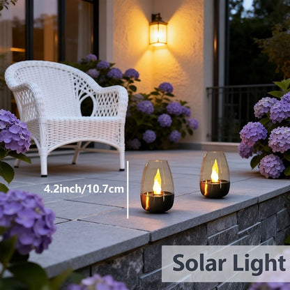 Solar Garden Light – Candle Design with Flame Effect