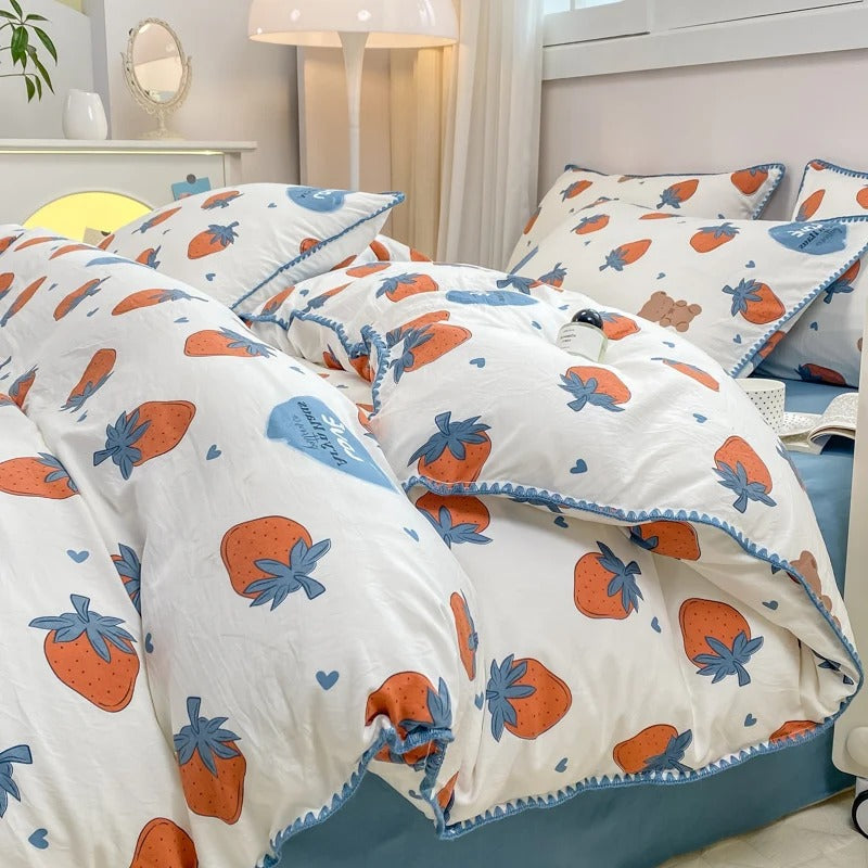 Complete Bedroom Set Featuring Nature-Inspired Bedding Collection