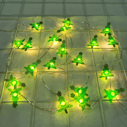 LED String Lights for Christmas Decoration with Santa & Snowman - Warm White Light for Tree, Window & Home