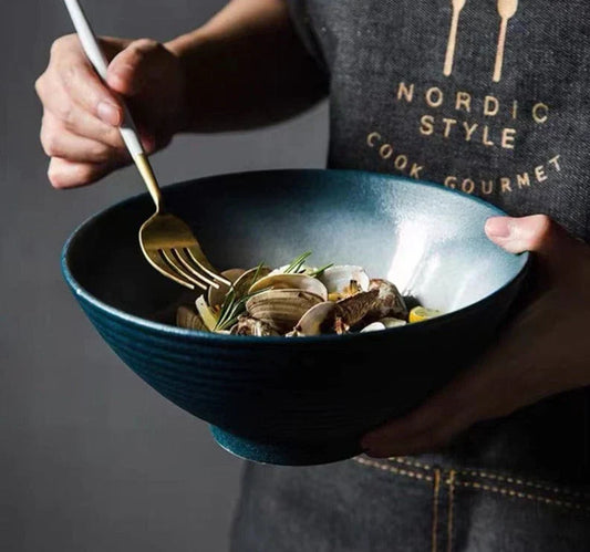 Elegant 8-Inch Handcrafted Ceramic Serving Bowls