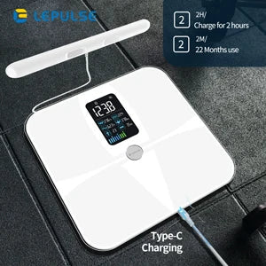 Segmental BIA Body Fat Scale with 8 Electrodes | 20 Metrics, Color Display, Fitdays App, 24 Users, 400 lb Limit