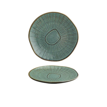 8-Inch Vintage Ceramic Serving Plate for Elegant Dining
