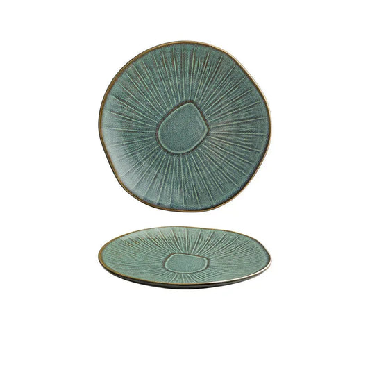 8-Inch Vintage Ceramic Serving Plate for Elegant Dining