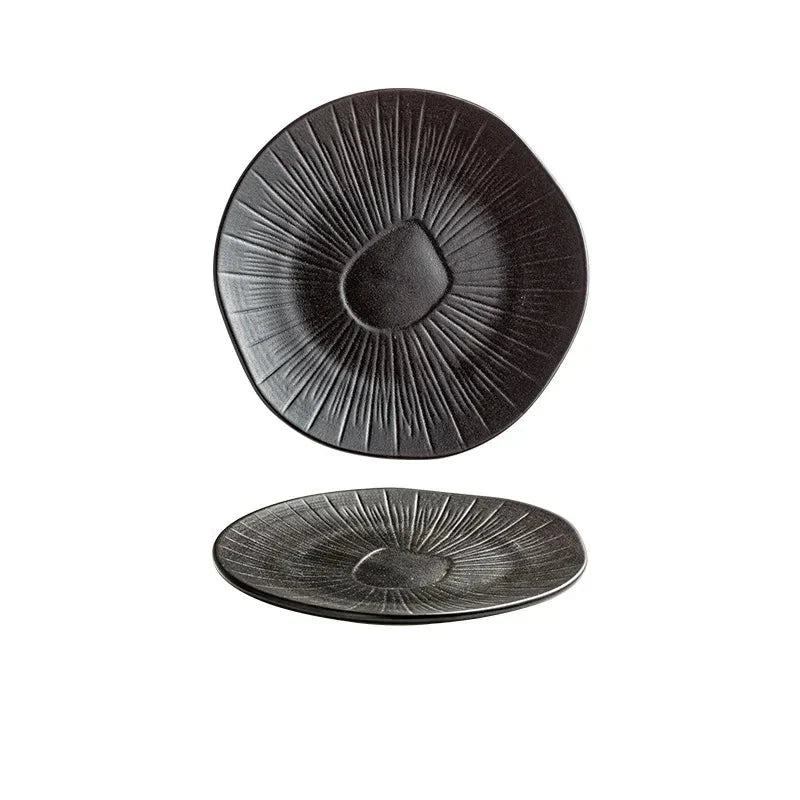 8-Inch Vintage Ceramic Serving Plate for Elegant Dining