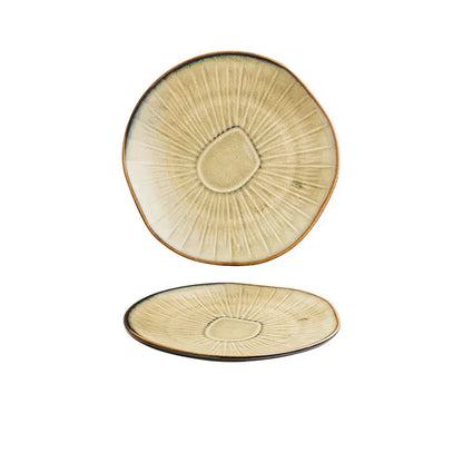 8-Inch Vintage Ceramic Serving Plate for Elegant Dining