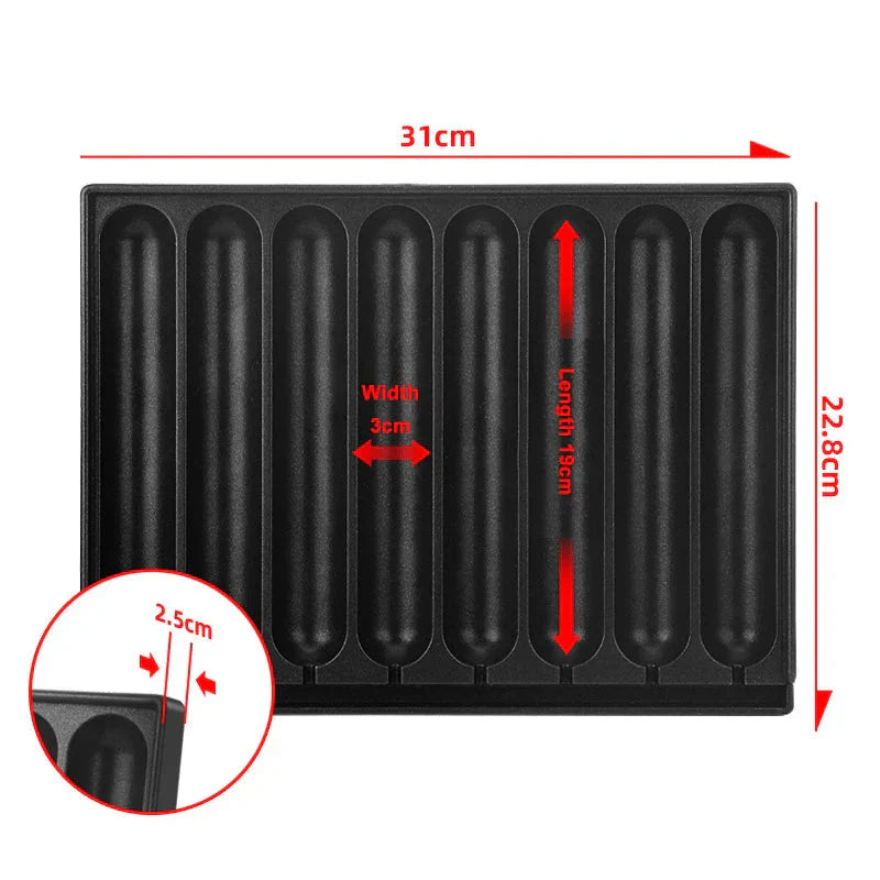 Multi-Sausage Grilling Plate with 8 Slots for Gas Cooking