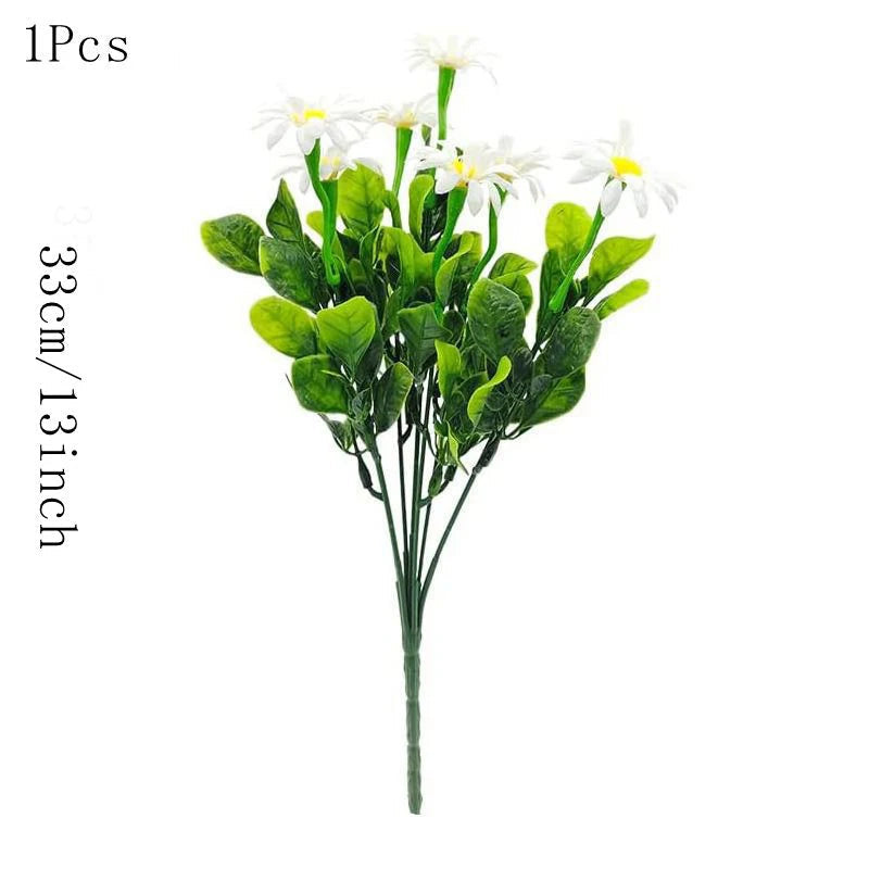 Artificial Daisies – 33 cm | UV Resistant | Decorative Floral Accents for Home & Wedding