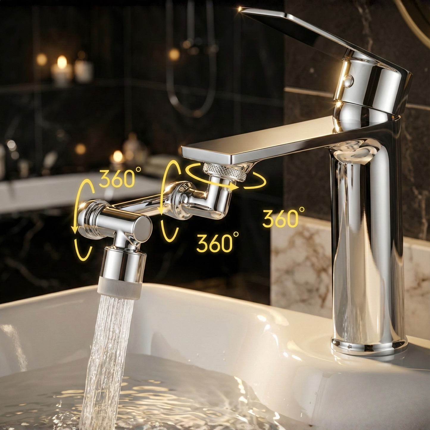 360° Swivel Faucet Attachment for Kitchen Sink – AquaFlex | Dual Spray Modes, No Splash