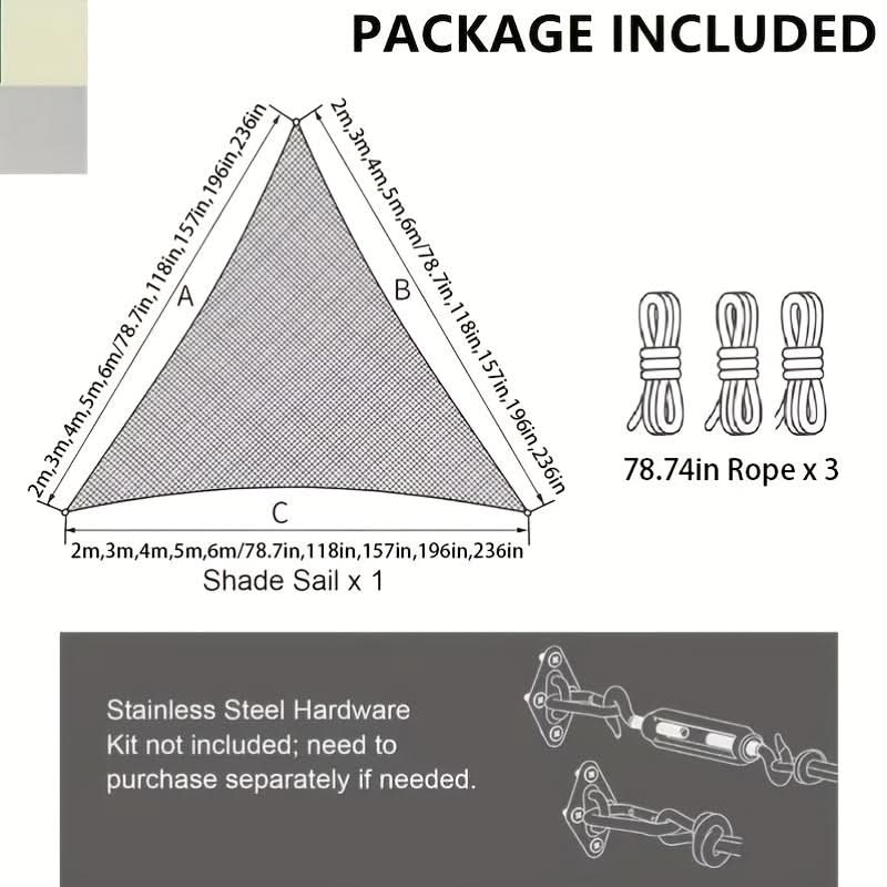 Triangle Sun Shade Sail for Outdoor Use