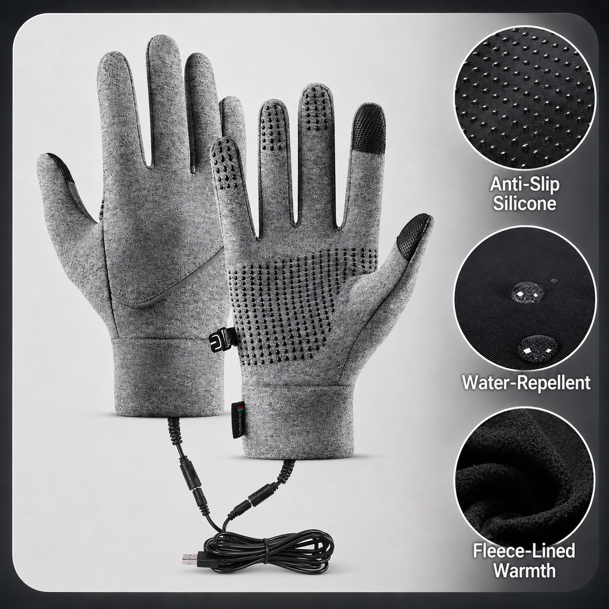 Heated Winter Gloves for Outdoor Activities and Cycling - USB Powered