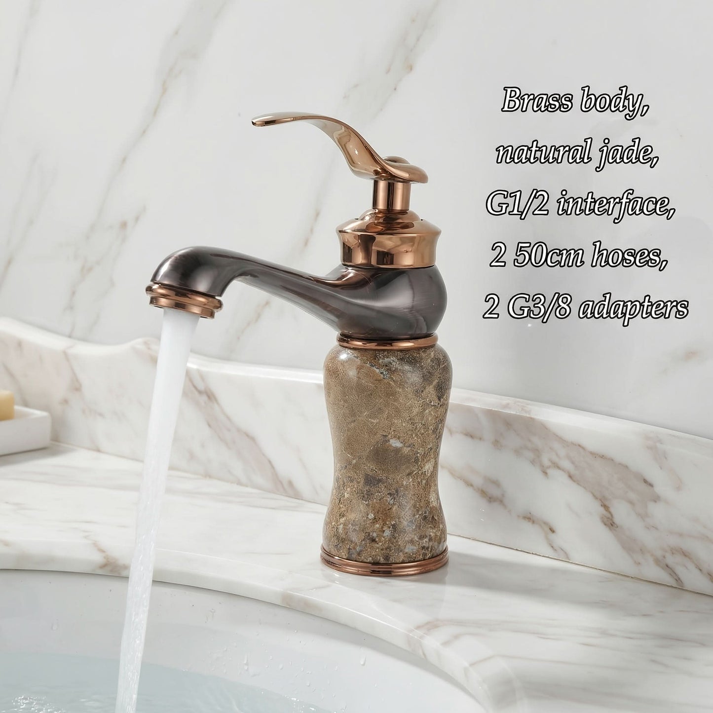 European Style Basin Faucet in Marble Finish