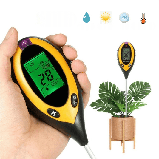 4-in-1 Soil Tester: pH, Moisture, Temperature, Light Levels