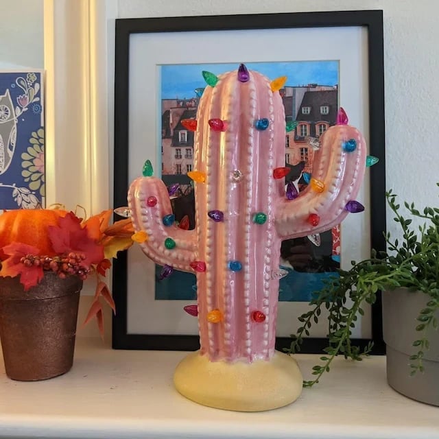 Vintage Luminous Cactus for Christmas Decor
