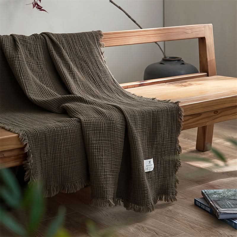 Chic Fringe Throw Blanket for Sophisticated Home Comfort
