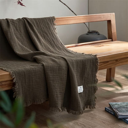Chic Fringe Throw Blanket for Sophisticated Home Comfort
