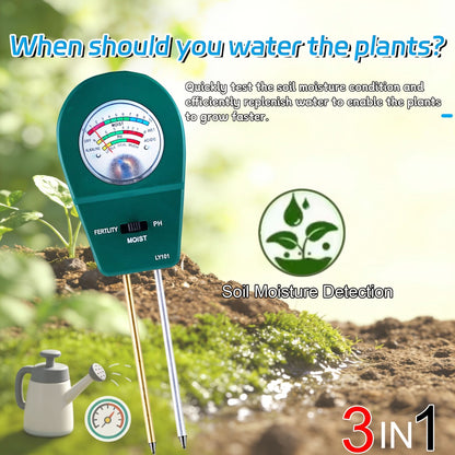 Three-in-One Soil Tester for Garden Use
