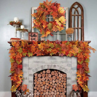 Handcrafted Autumn Wreath for Halloween – Door Decoration with Pumpkins and Eucalyptus