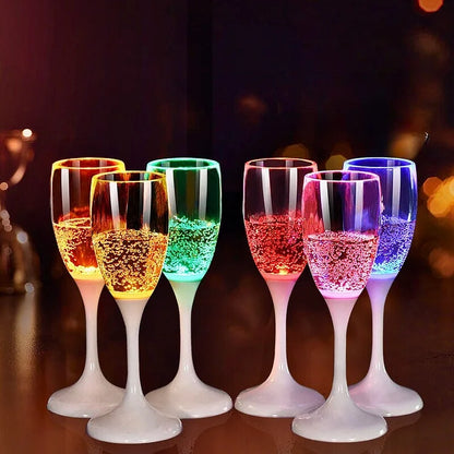LED Wine Glass Set with Illumination - 6 Pieces