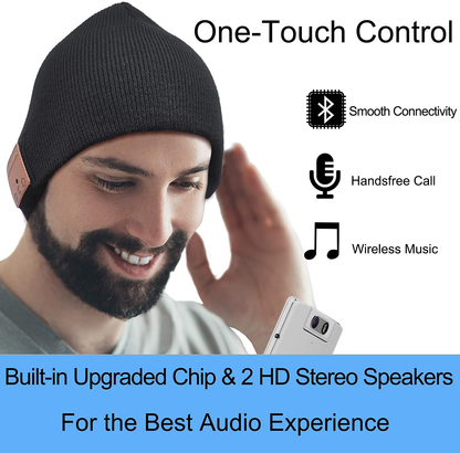 Smart Knit Hat with Bluetooth Headphones