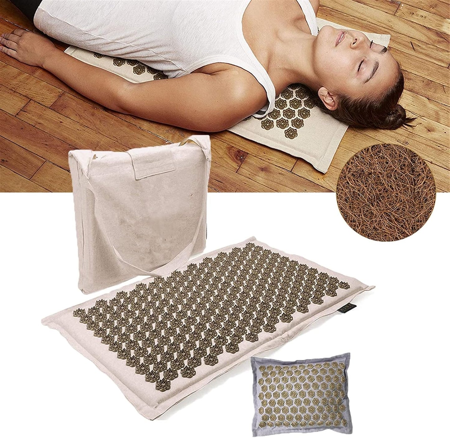 Acupressure Mat Set with Pillow and 5500 Points for Relaxation