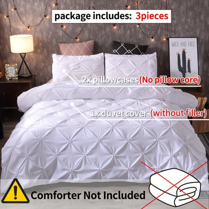 Pintuck Pattern White Quilt Cover Set