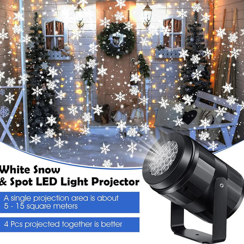 LED Snowflake Projector with USB – Waterproof Outdoor Christmas Lights