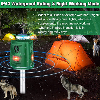 Ultrasonic Animal Repeller with 360° Sensor – Weatherproof Solar Device