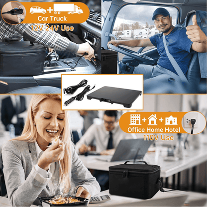 Electric Portable Lunchbox Food Warmer with 3-in-1 Connection