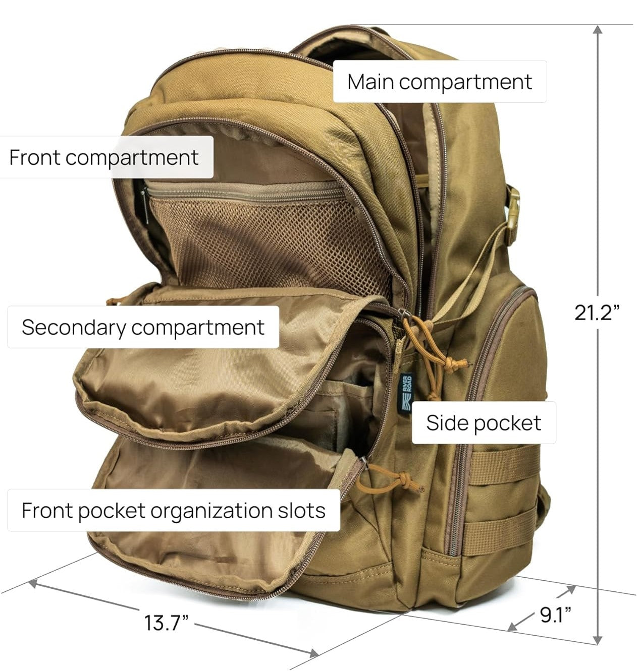 25L Tactical Backpack - Water-Resistant - MOLLE System