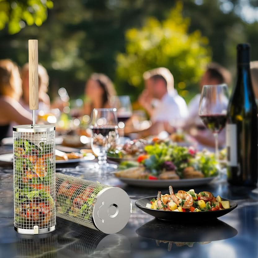 BBQ Grill Basket for Easy Flipping and Cooking Control