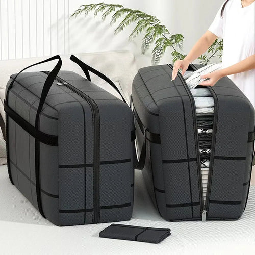 Large Foldable Travel Duffel Bag | Carry-On & Clothing Organizer | Dual Zippers, Portable