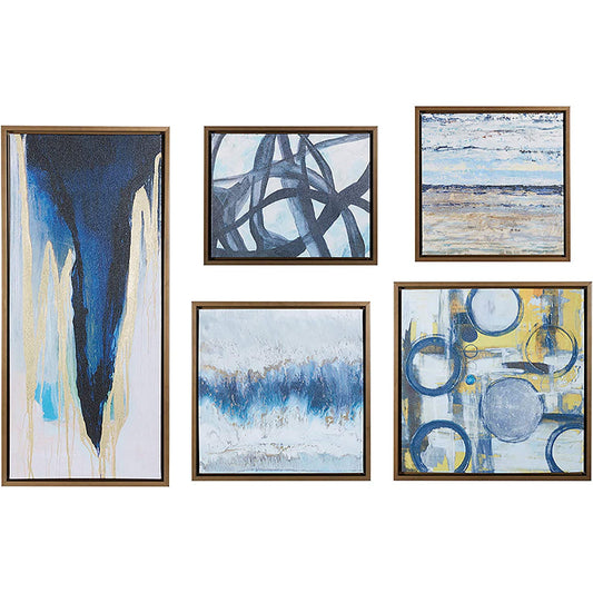 5-Piece Contemporary Canvas Art Set in Elegant Frame