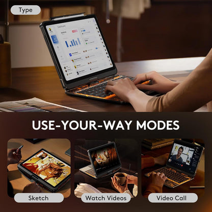 Versatile 360° iPad Keyboard Protector with TrackPad